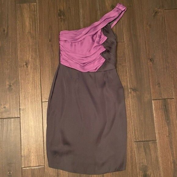 One Shoulder Purple & Dark Gray Dress Small NWT - Picture 1 of 4